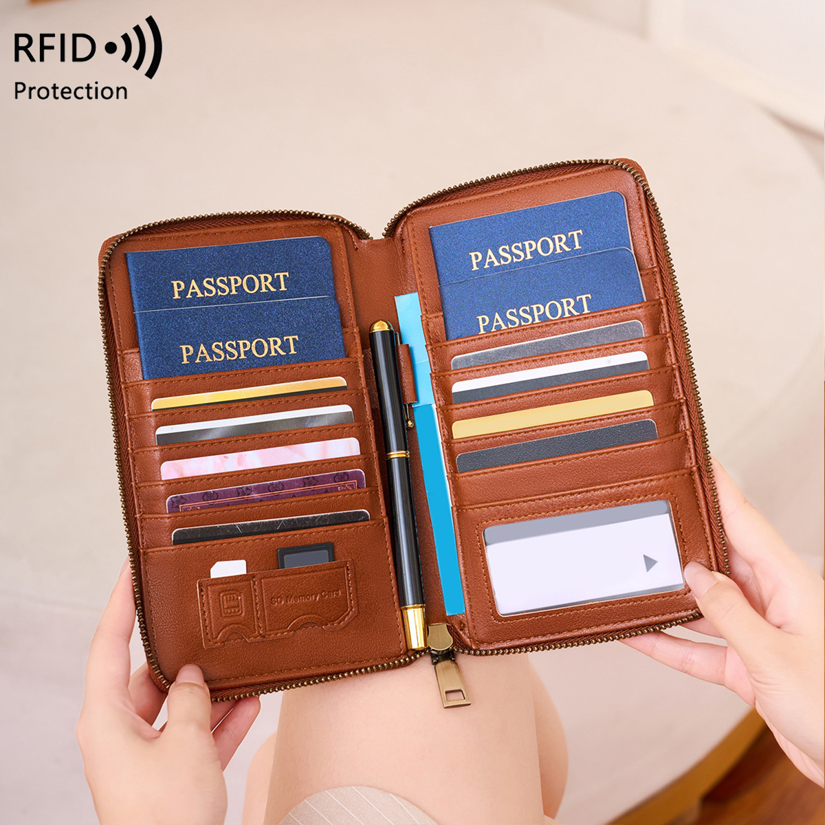 Passport Holder Rfid - Carteira de Passaporte com Design de