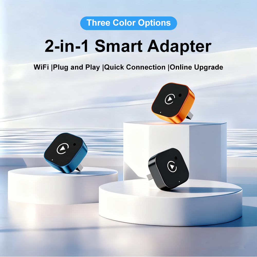 Travel Adapter Universal - Adaptador Wireless CarPlay 2-em-1, mini Dongle
