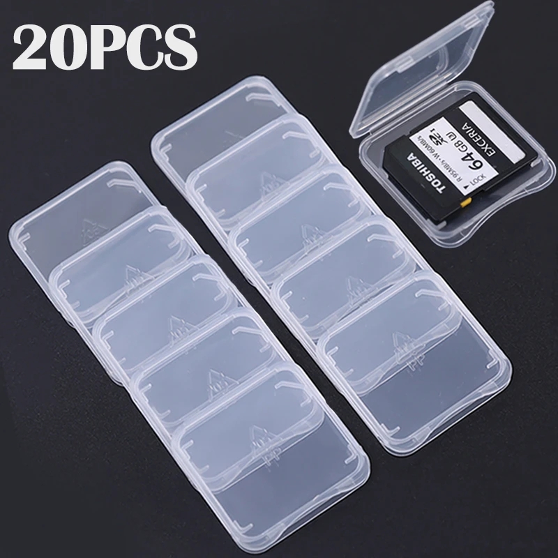 Sim Card Holder Case - 20/10/5/1 pçs transparente tf/sd cartões de