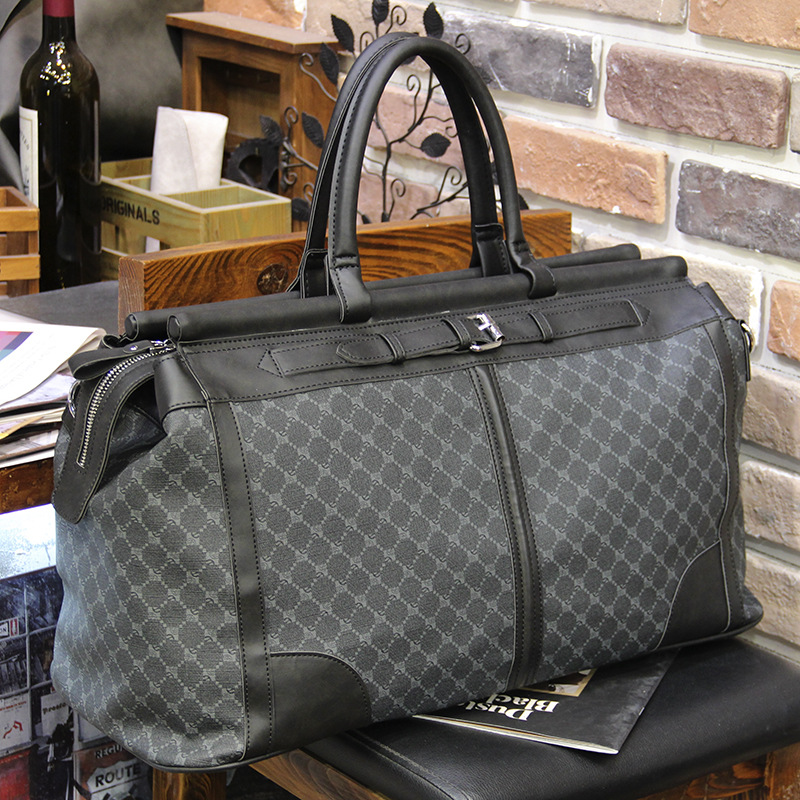 Travel Accessories Logo - Moda xadrez saco de viagem masculino