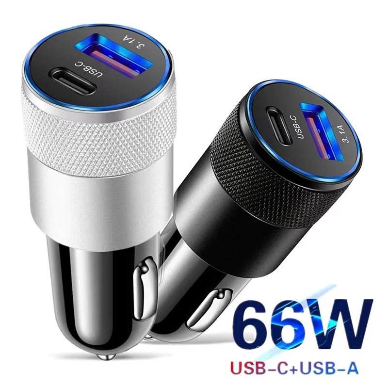 Travel Adapter Universal - Carregador de carro USB de 66W,