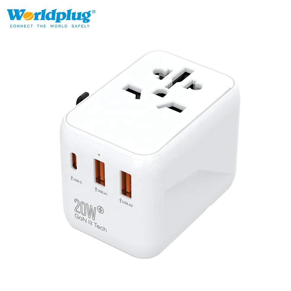 Travel Adapter Universal - Carregador Tipo C GaN 20W Adaptador