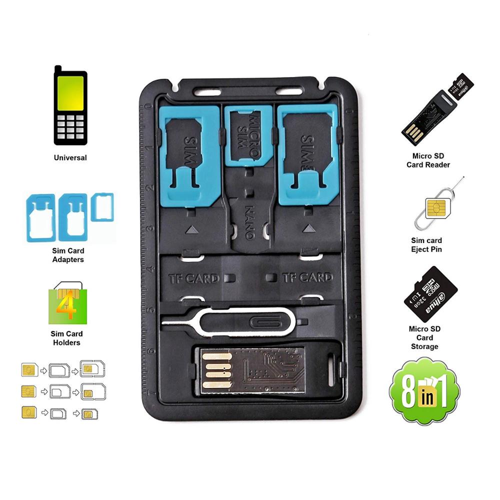 Sim Card Holder Case - 5 em 1 universal mini adaptador