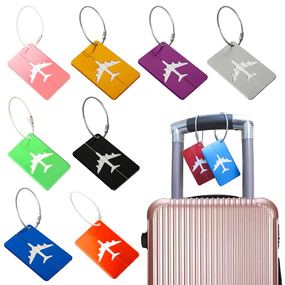 Travel Accessories List - Alumínio Bagagem Tags com Cordas, Etiquetas