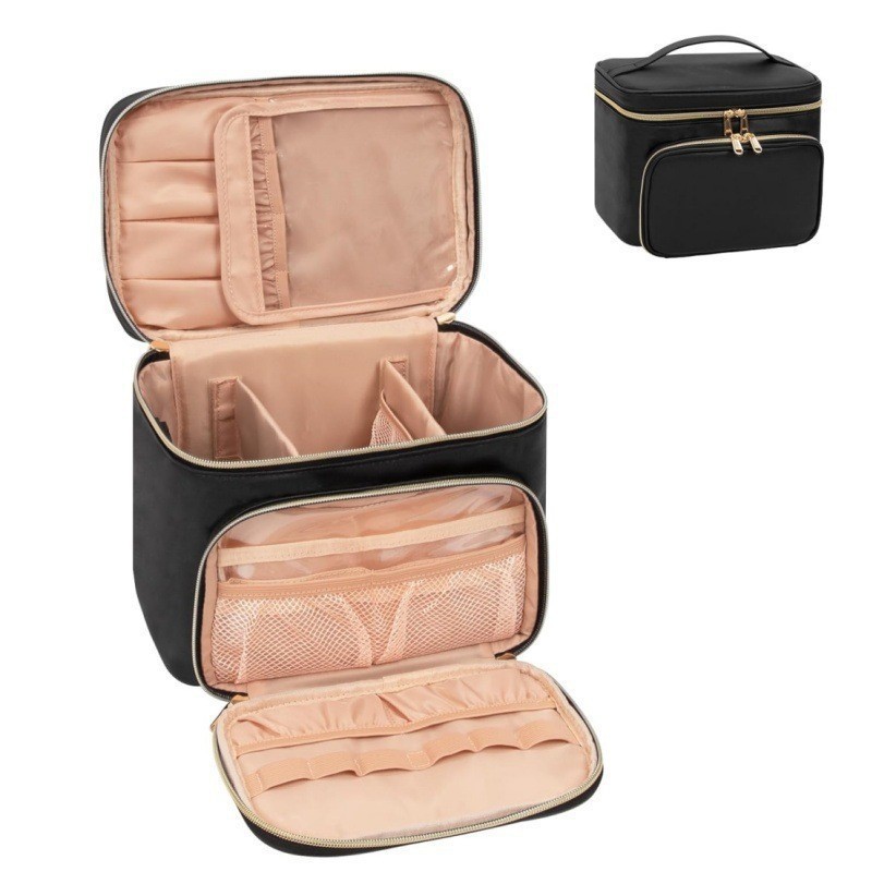 Bolsa de maquiagem grande à pr - Travel Accessories Toiletries avaliação e preço