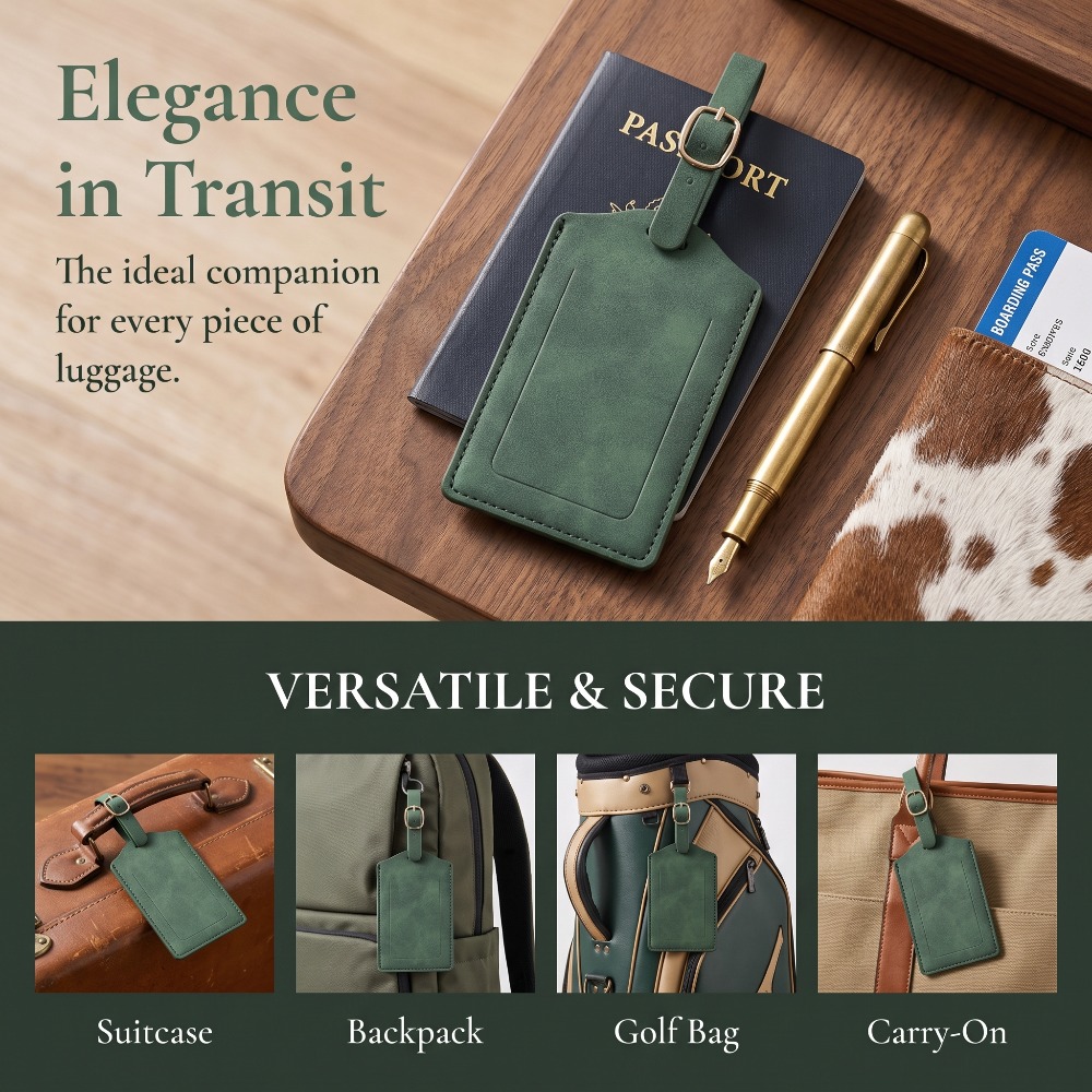 Etiquetas de Bagagem de Couro  - Travel Accessories List avaliação e preço