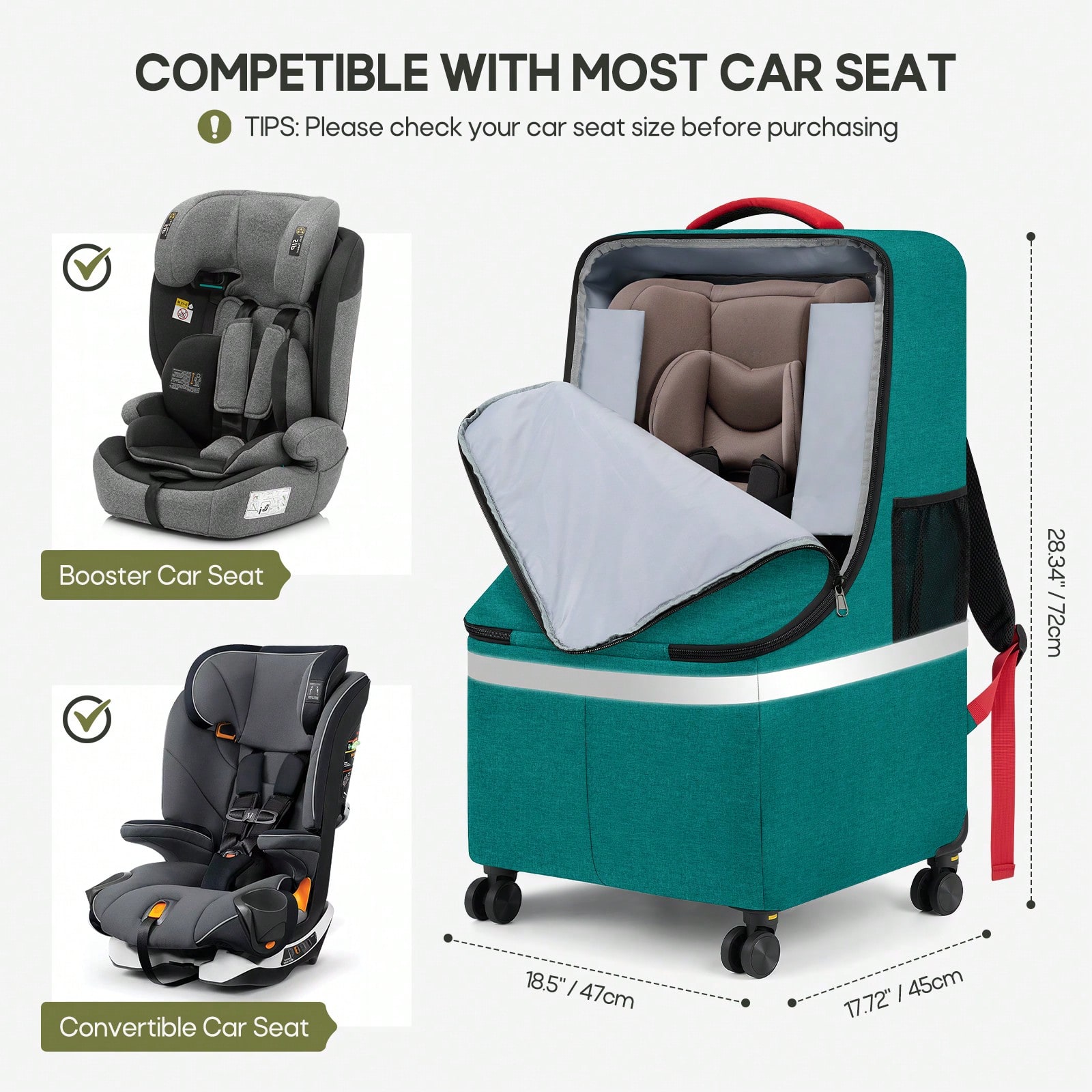 Bolsa de Viagem Acolchoada par - Car Seat Travel Bag avaliação e preço