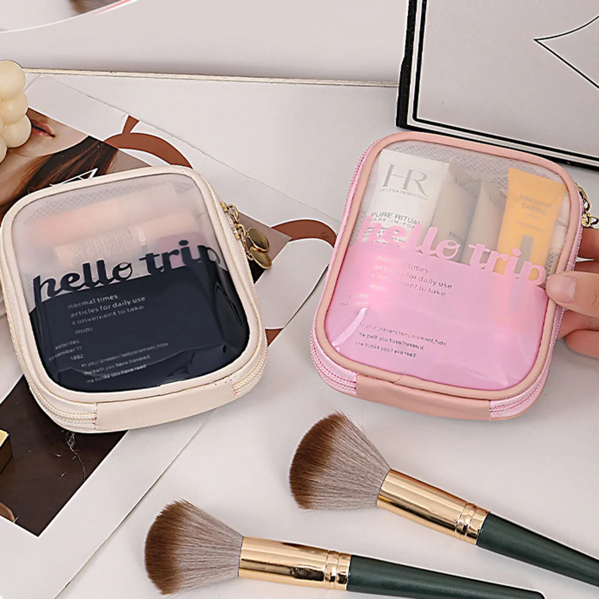 Bolsa de Maquiagem Transparent - Travel Accessories Toiletries avaliação e preço