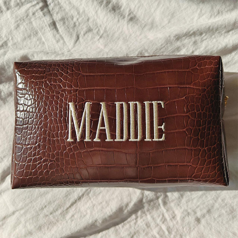 Bolsa de Maquiagem Croc Bordad - Travel Accessories Gift Ideas avaliação e preço